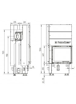 Каминная топка Hoxter ECKA 50/35/45Rh правосторонняя