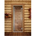 Дверь Doorwood Престиж Фотопечать для бани сатин 8 мм