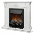 Каминокомплект STEFANIA/ВИОЛА Белый фактурный с золотой патиной с очагом Электроочаг FOBOS ЛАЙТ/ФОБОС ЛАЙТ