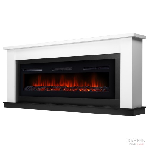 Каминокомплект:Очаг Electrolux Infinity EFP/P-1600ULS, портал Canto Long белый, черный