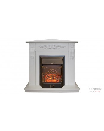 Электрокамин Dominica Corner WT с очагом Majestic Lux Black RC