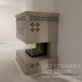 Трехсторонняя топка Астов П3С 7057 в облицовке изразцами из коллекции Птички. Трехсторонняя топка Астов П3С 7057 в облицовке изразцами из коллекции Птички.