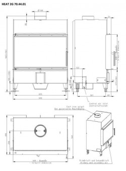 Каминная топка Romotop HEAT 2g 70.44.01 с прямым стеклом