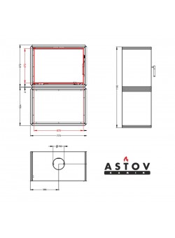 Камин Астов ЛЕГГО ПК 7454 С НИЖНИМ ДРОВНИКОМ