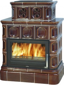 Печь камин керамическая ABX KARELIE, с кафельным цоколем