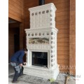 Изразцовый камин "Охота" с художественной росписью и панно Изразцовый камин "Охота" с художественной росписью и панно