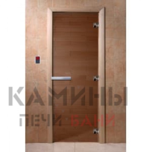 Стеклянная дверь для бани бронза Doorwood 8 мм