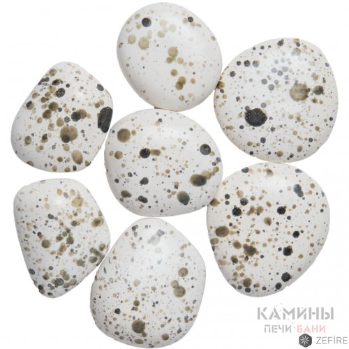 Декоративные керамические камни с цветной крапинкой 7 шт (ZeFire)