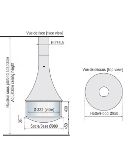 Центральный камин Zelia 908 JC Bordelet стандарт