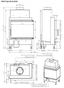 Каминная топка Romotop HEAT R/L 2g 65.51.40.01 угловая с цельным стеклом
