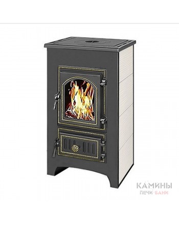 Печь-камин Везувий ПК-01 (270) БЕЖЕВЫЙ с плитой