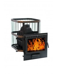 Печь банная чугунная СИБИРЬ-20 с панорамной дверцей (Сетка)