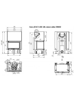 Каминная топка ДЕЛЬТА 800 L два стекла левая принтинг