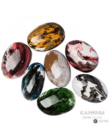 Декоративные керамические камни цветные - 7 шт (ZeFire)