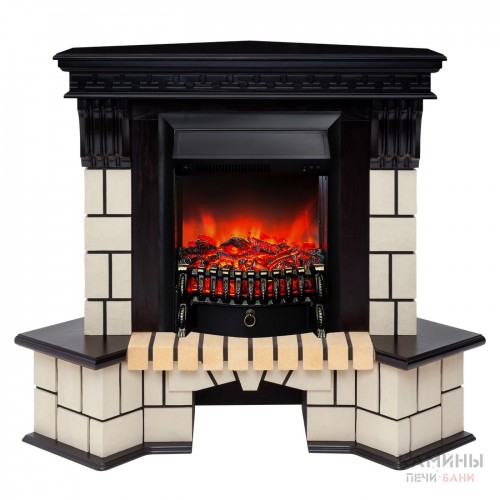 Электрокамин Stone Corner AO с очагом Fobos Lux BL S