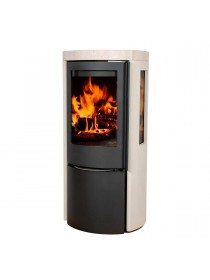 Печь-камин Jydepejsen Cozy Classic Moca Cream Sandstone Sideglass