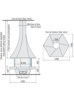 Центральный камин Eolia 907 JC Bordelet