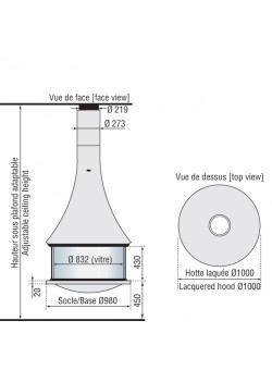 Центральный камин Zelia 908 лак JC Bordelet 