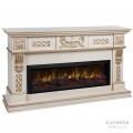 Каминокомплект CORSICA/МАЛАГА Бежевый дуб с золотой патиной с очагом Электроочаг BEVERLY-S MULTY/БЕВЕРЛИ МУЛЬТИКОЛОР