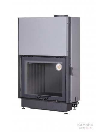 Каминная топка ВЕГА 800 PB подовое горение принтинг черный шамот