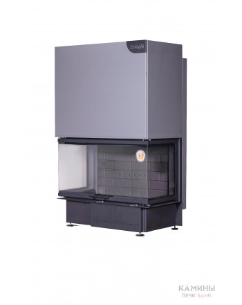 Каминная топка ДЕЛЬТА 1000 KB три стекла черный шамот