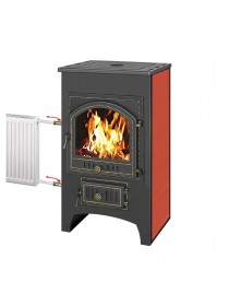 Печь-камин Везувий ПК-01(205) С ПЛИТОЙ И Т/О КРАСНЫЙ