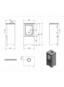 Печь-камин Kratki Koza/K5/S/W/D