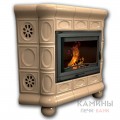 Изразцовый камин Медальон КимрПечь угловой однотонный А Изразцовый камин Медальон КимрПечь угловой однотонный А