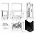 Каминная топка Kratki Amelia/P/BS/G (угловое стекло справа, гильотина)