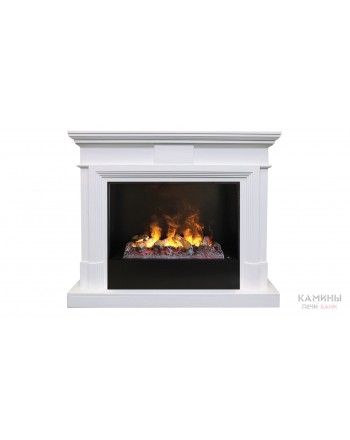 Электрокамин Marco 26 WT с очагом 3D Cassette 630 + Black вставка