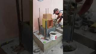 Монтаж керамического дымохода - начальный этап