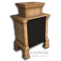 Изразцовый камин Кострома КимрПечь пристенный двухъярусный однотонный А Изразцовый камин Кострома КимрПечь пристенный двухъярусный однотонный А