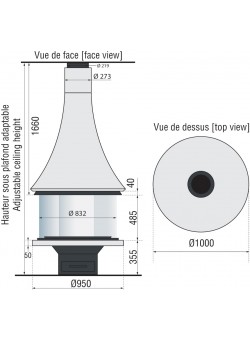 Центральный камин Marina 993 лак JC Bordelet