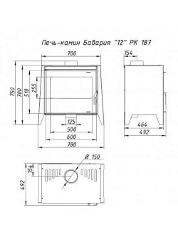 Печь-камин Бавария 12