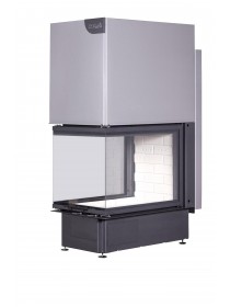 Каминная топка ДЕЛЬТА 700 P три стекла подовое горение принтинг