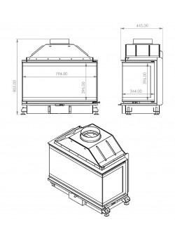 Каминная топка A.caminetti CRYSTAL 80 OPEN SIDE