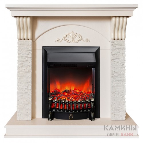Электрокамин Corfino WT с Fobos Lux BL Электрокамин Corfino WT с Fobos Lux BL