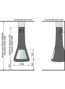 Пристенный подвесной камин Calista 917 JC Bordelet