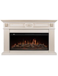 Каминокомплект: Очаг Royal Thermo Aurora RTFP/P-AR40LS, портал Siena 42/40/36, сл. кость с зол. пати