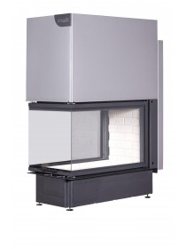 Каминная топка ДЕЛЬТА 900 P три стекла подовое горение принтинг