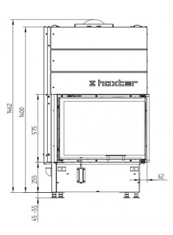 Каминная топка Hoxter ECKA 76/45/57Rh Правосторонняя
