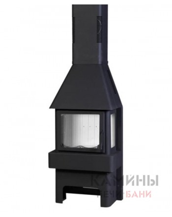 Печь-камин «Бавария» 3 стекла черная