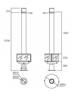 Печь-камин Rocal RONDE CENTRAL