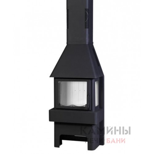печь-камин «Бавария» 3 стекла черная печь-камин «Бавария» 3 стекла черная