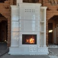 Изразцовый камин Элеганс с подиумами и дровником