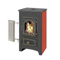  Печь-камин Везувий ПК-01(270) КРАСНЫЙ с плитой и теплообменником