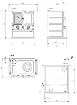 Печь камин La Nordica Rosetta Sinistra BII Stone