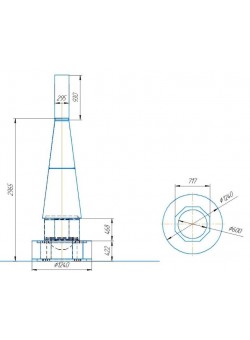Центральный подвесной камин LOFT - 07