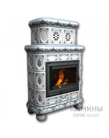 Изразцовый камин Медальон центральный двухъярусный Художественный