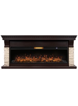 Каминокомплект: Очаг Royal Thermo Aurora RTFP/P-AR60LS, портал Michigan 60, камень мол., шп. тем.дуб